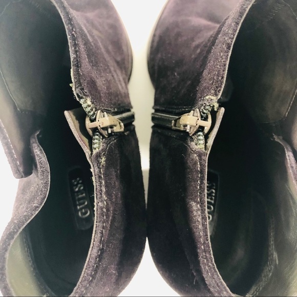 Guess Suede Stacked Heel Ankle Boots - Picture 10 of 13